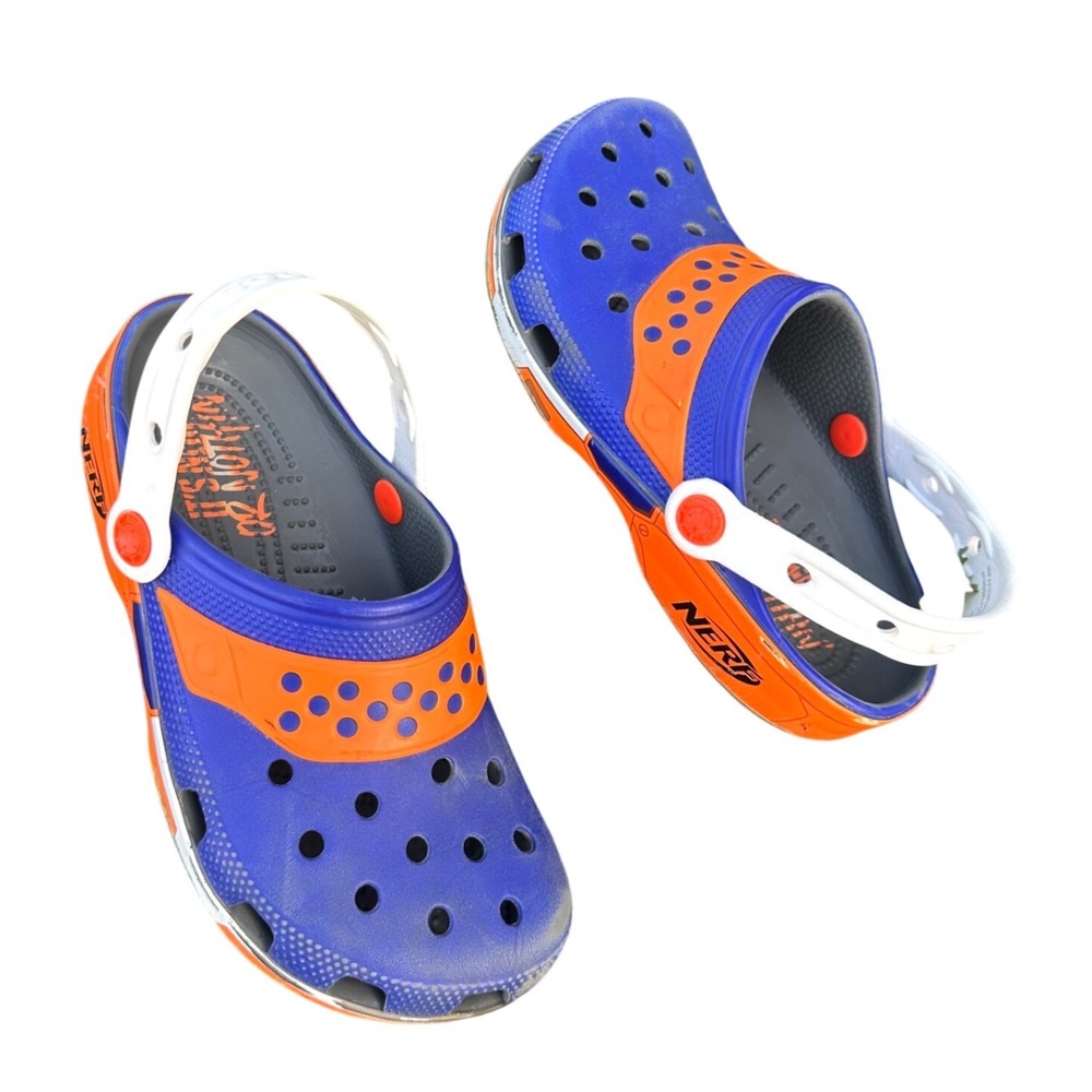Crocs Adult Classic‎ Nerf Clogs Unisex Size M4 W6 Blue And Orange